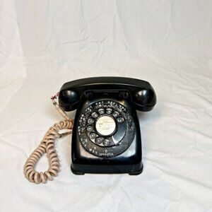 Vintage Automatic Electric Monophone Black Rotary Desk Phone Telephone